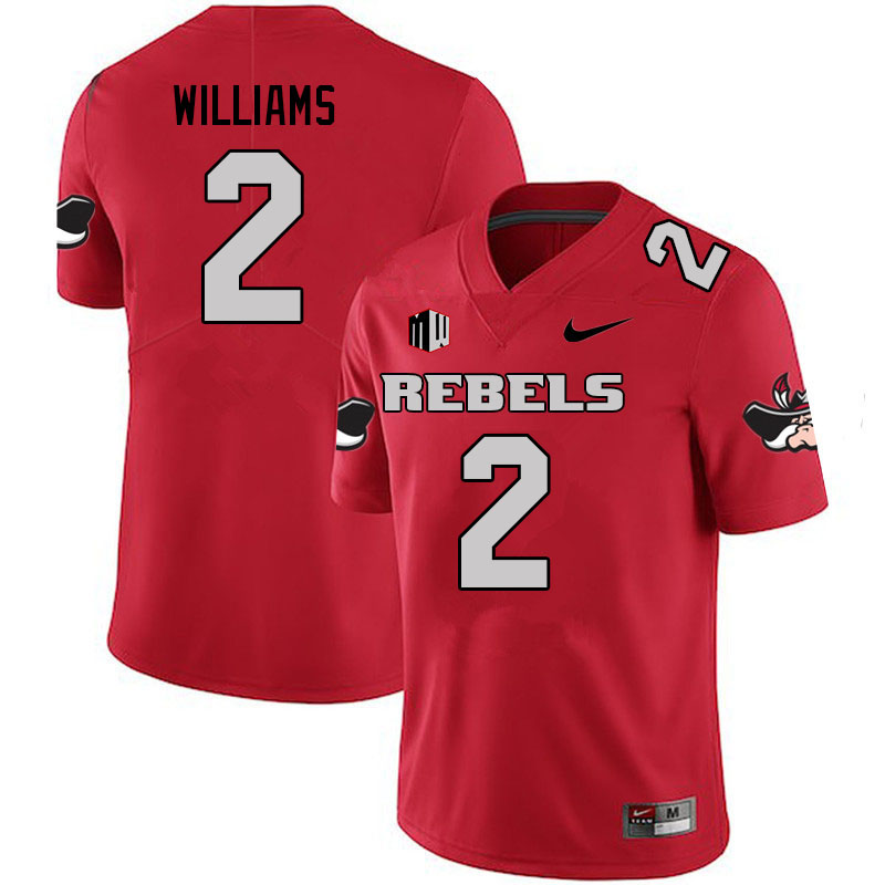 Men #2 Nohl Williams UNLV Rebels College Football Jerseys Sale-Scarlet